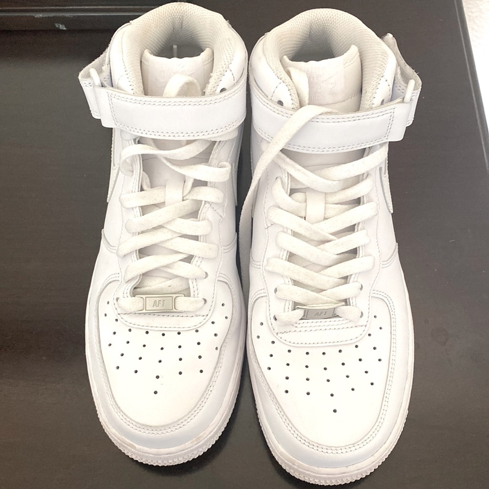 Nike - Air Force 1 high, color: white, men size: 8.5, women size: 10